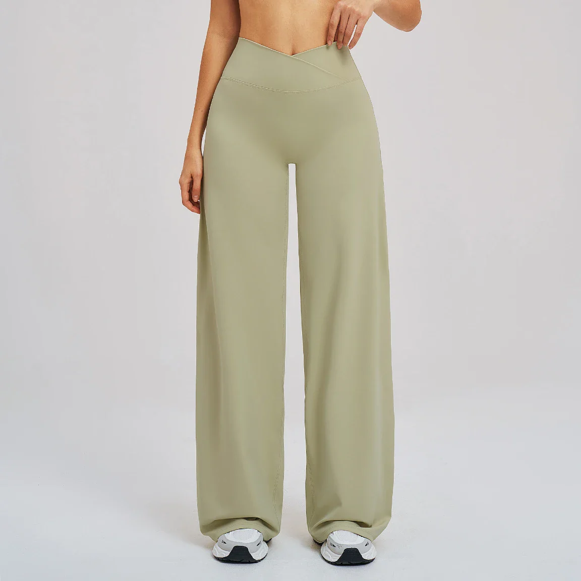 Women's Crossover Waist Wide Leg Yoga Pants