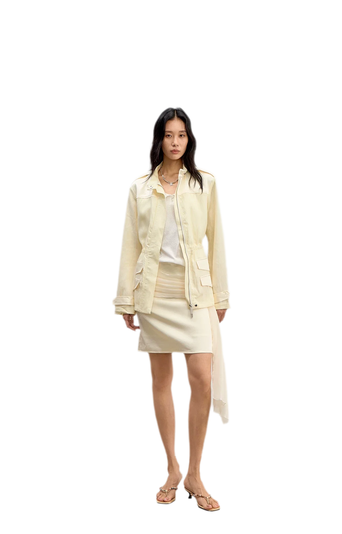Satin Pleated Ribbon Skirt