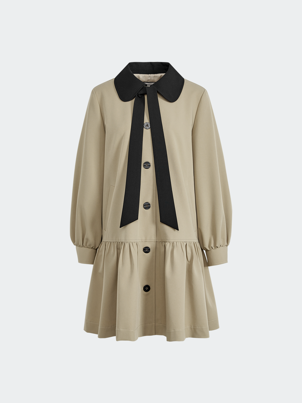 Ruffled Hem Coat