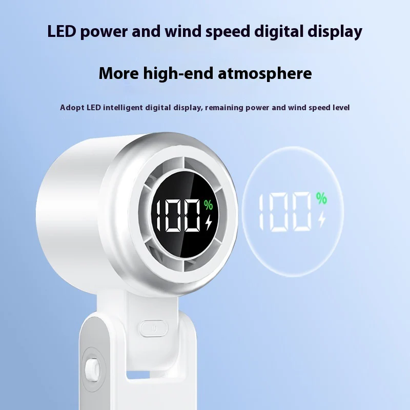 Handheld High-speed Mini Little Fan Foldable Handheld Digital Display Fan