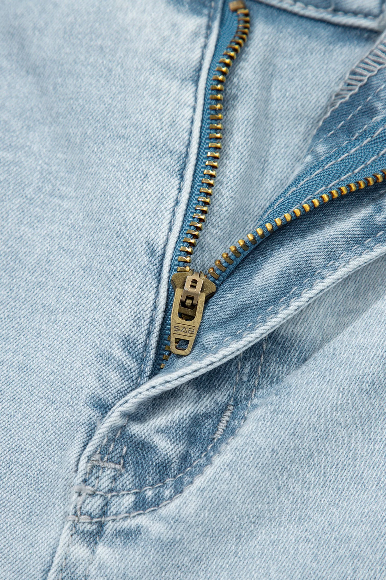 Beau Blue Frayed Cropped Straight Jeans