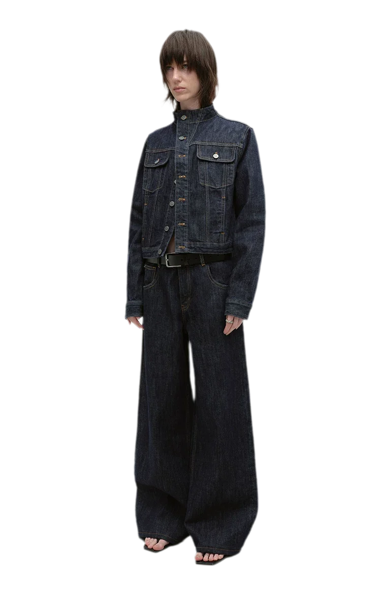 Redline Cropped Raw Denim Jacket