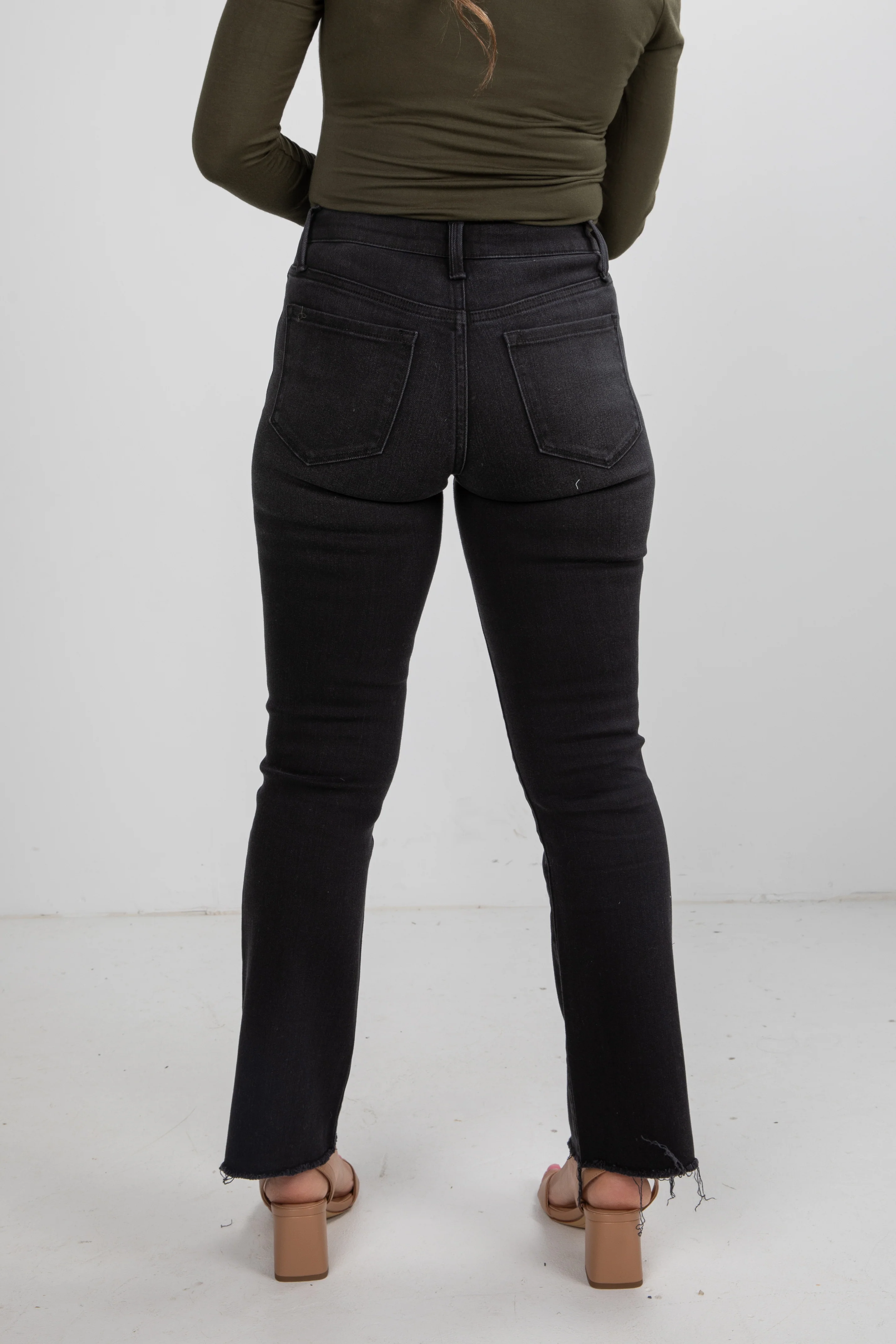 Black High-Rise Bootcut Jeans