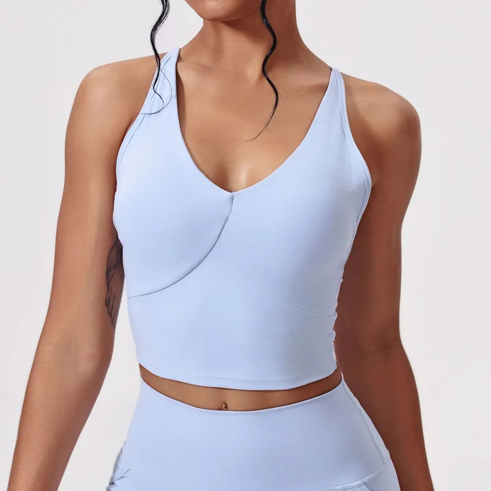 V-Neck Cross Beautiful Back Yoga Tank Top