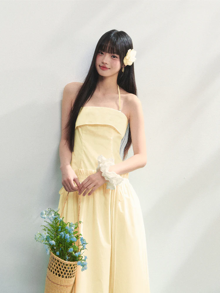 Tie-Waist Strapless Dress