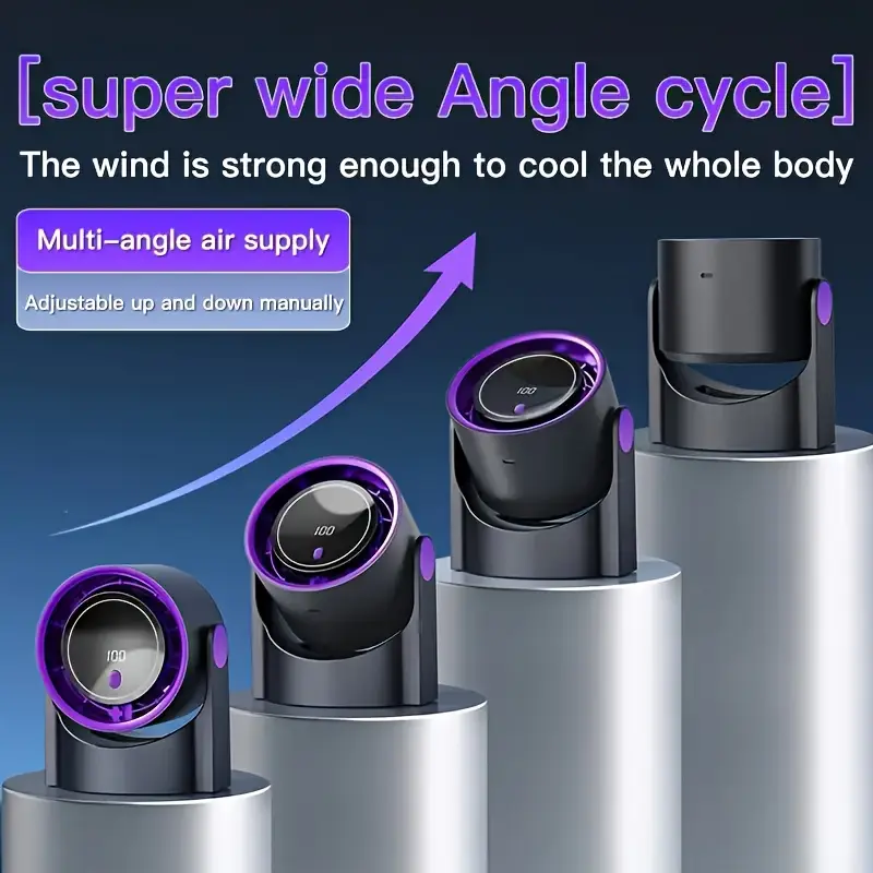 100 speed adjustable high speed turbine fan digital display rechargeable USB Fan - wall mountable