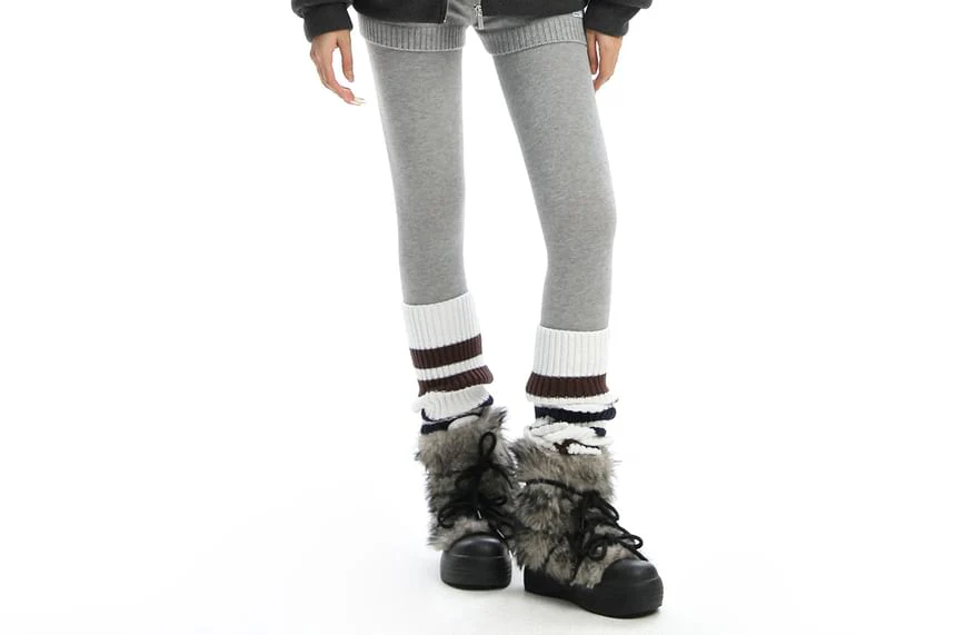 Collared Reversible Panel Faux Fur Zip Jacket