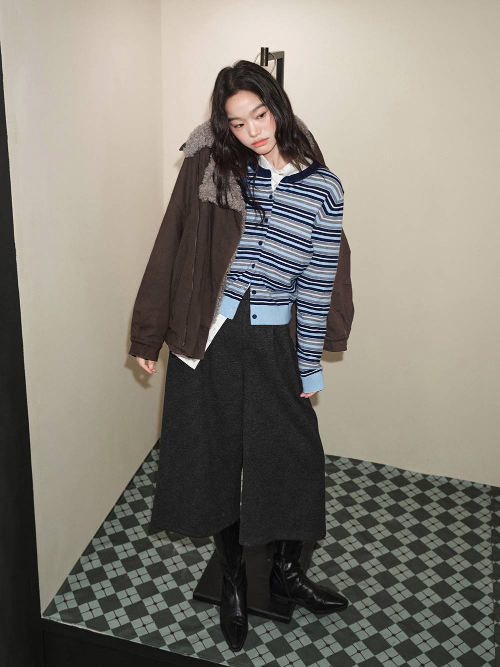 Faux Fur Collar Jacket