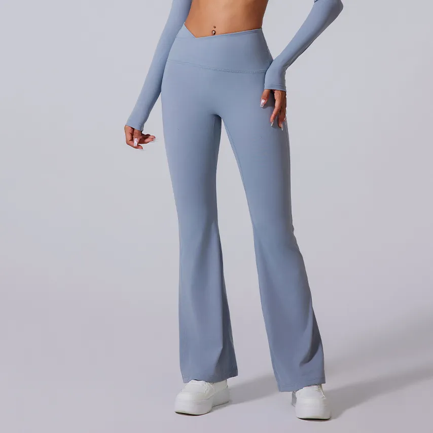 Cross Waistband Flare Pants