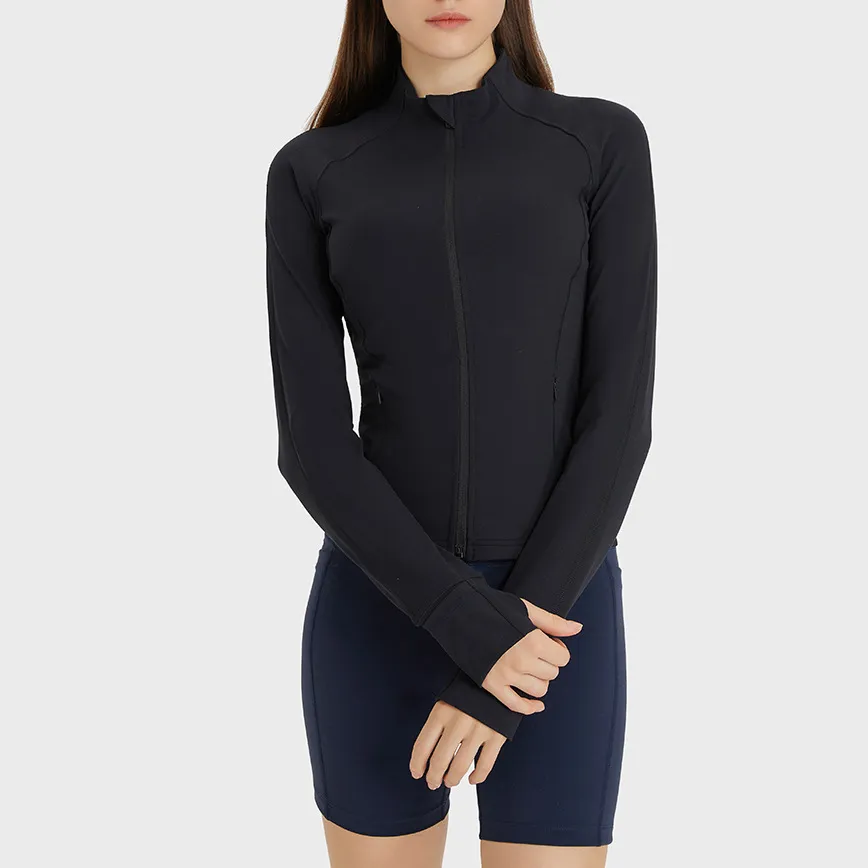 Full Zip Up Yoga Top Running Jackets