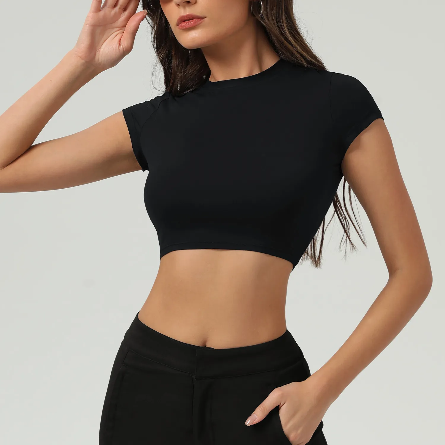 Tight-Fitting Yoga T-shirt Casual Top