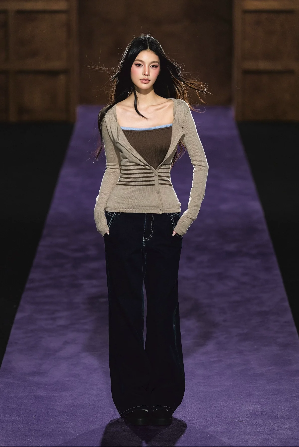 Soft Touch Two-in-One Knit Base Cardigan
