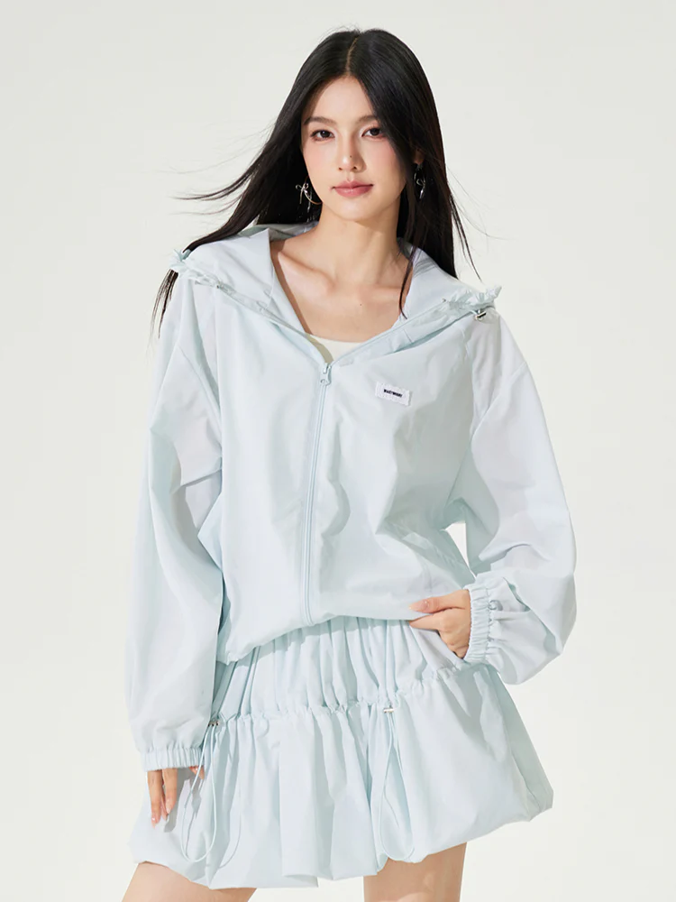 Hooded Lace - Lined Sunscreen Top Set