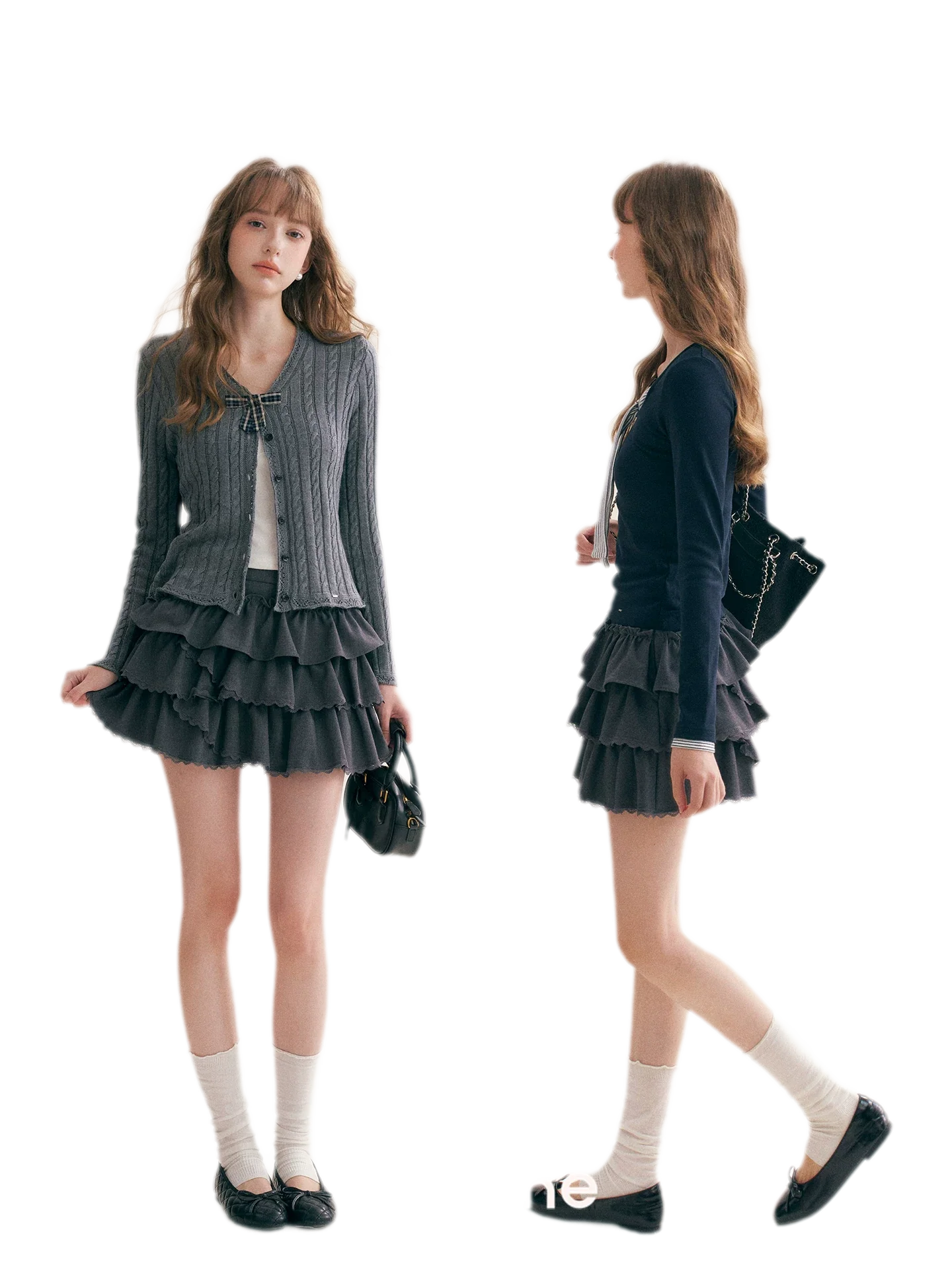 Layered Ruffle A-Line Skirt