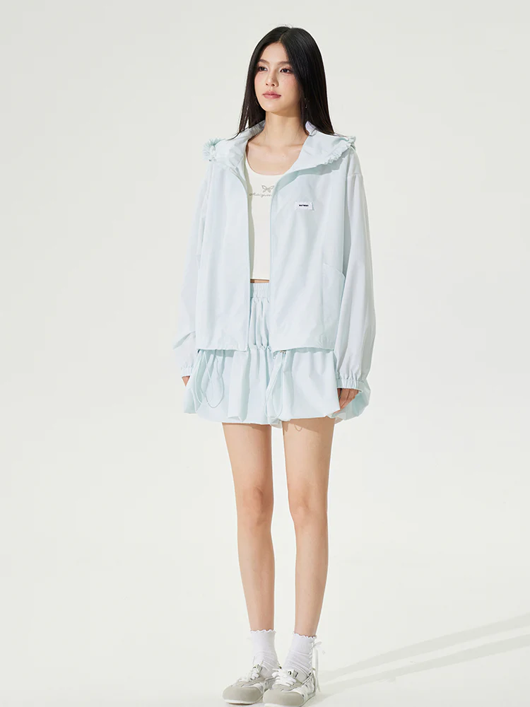 Hooded Lace - Lined Sunscreen Top Set