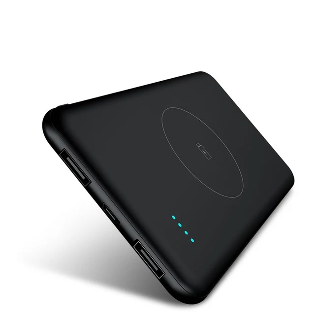 Slim 10000mAh Qi Wireless Charger Power Bank  External Battery