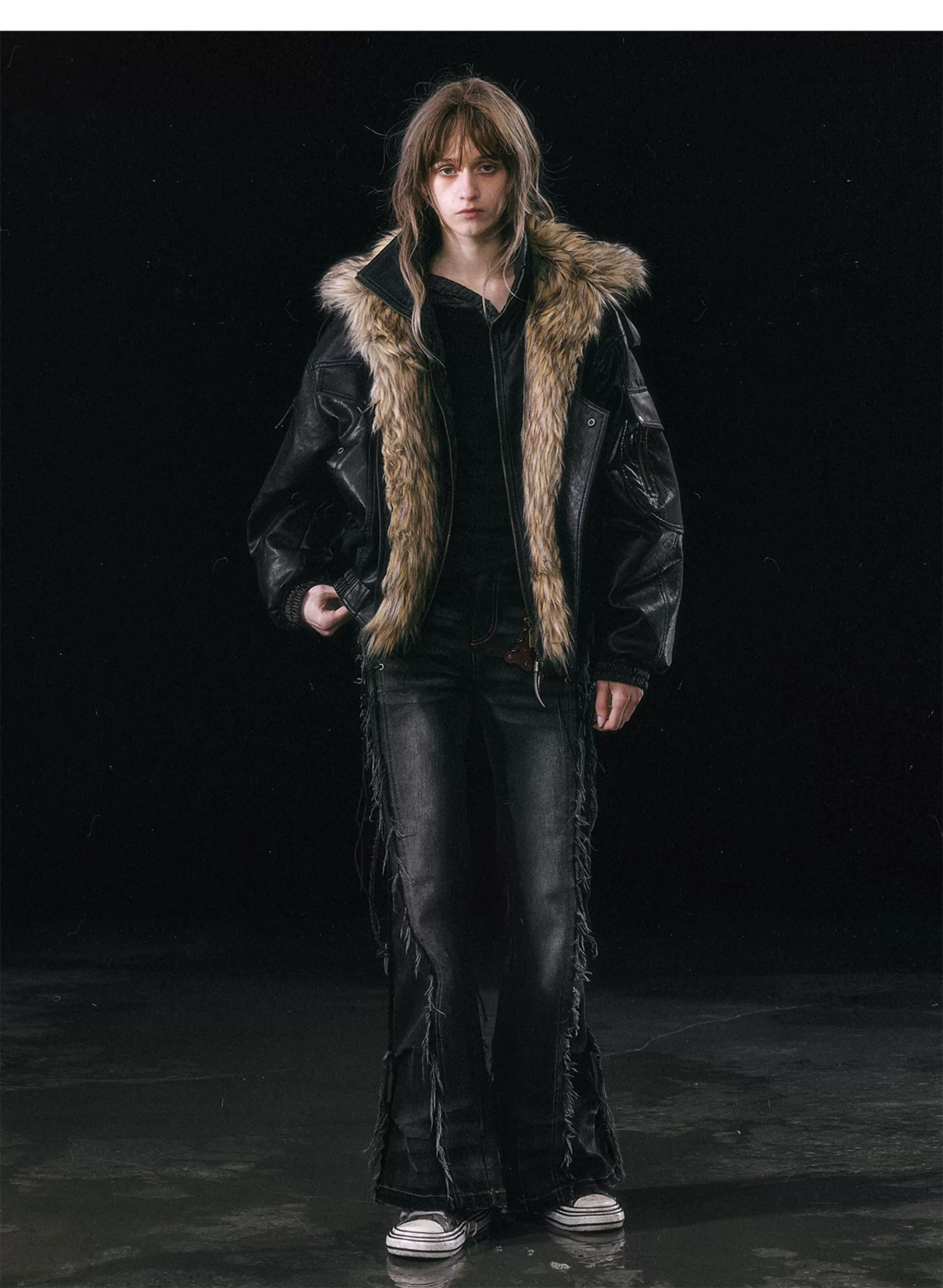 Detachable Fur Collar Flight Jacket
