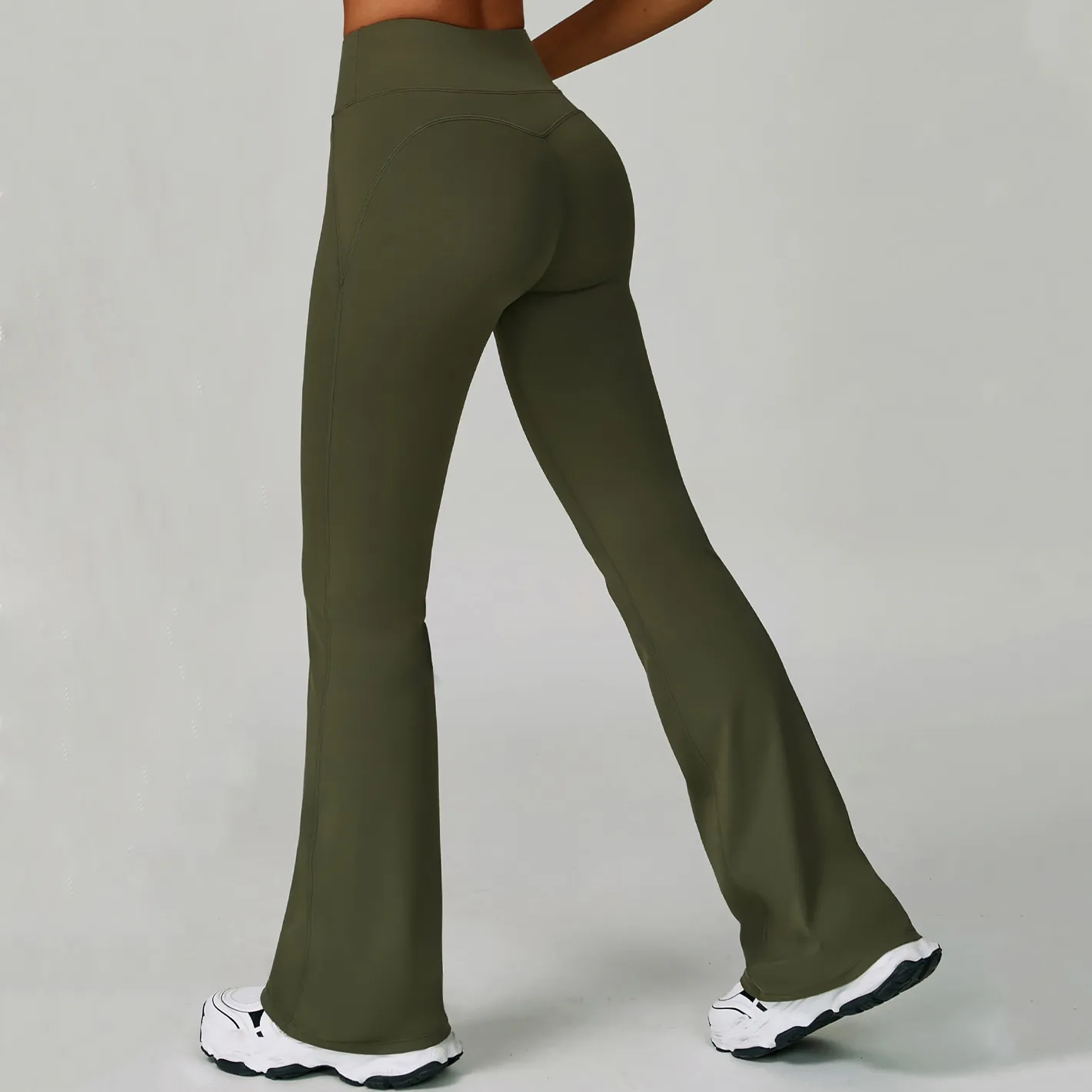 Cloud-Like High Waist Hip Lift Flared Trousers