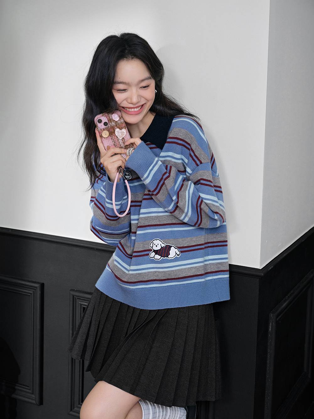 Striped Collared Sweater