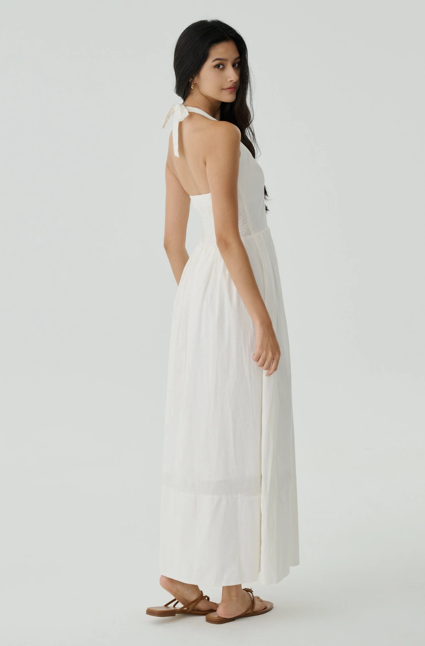 Rythm of love halter maxi dress in white
