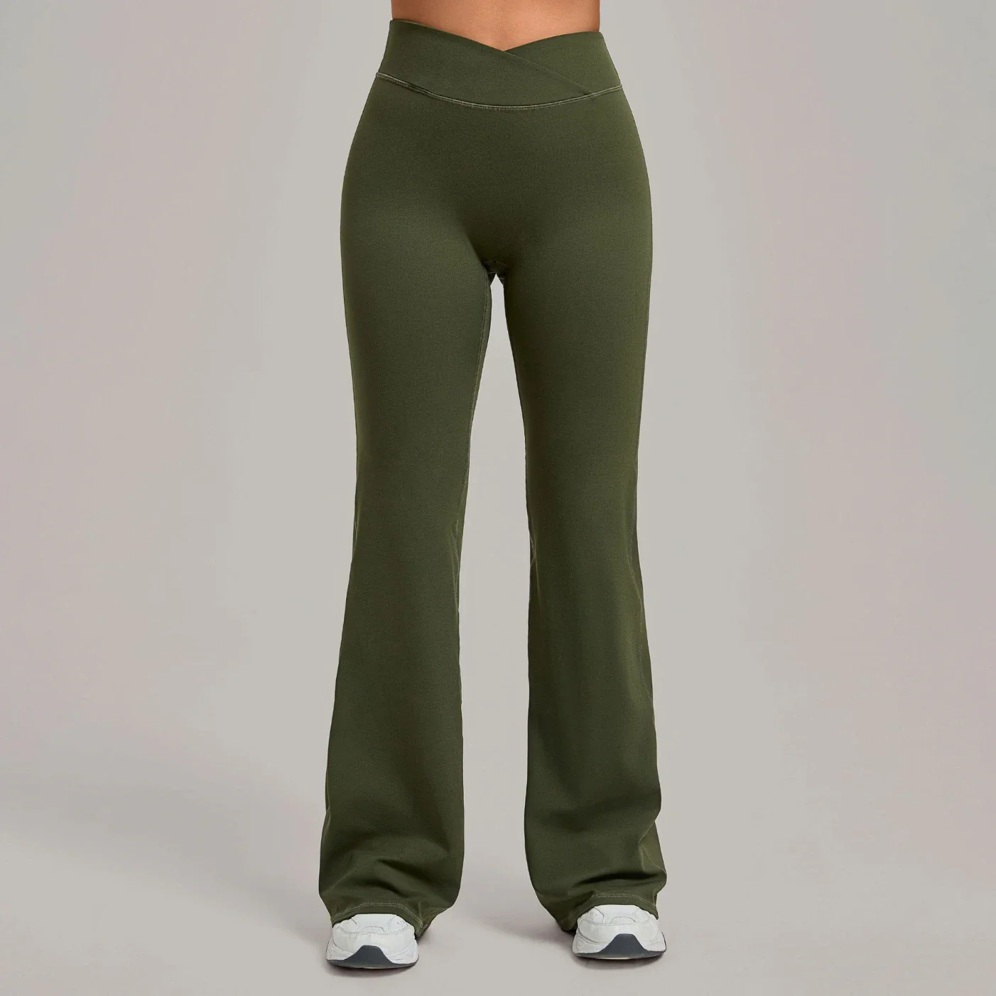 Women's High Waist Crossover Flare Yoga Pants