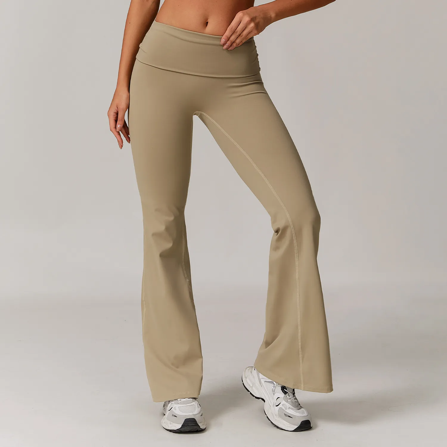 Recycled Folded Waist Yoga Flared Pants