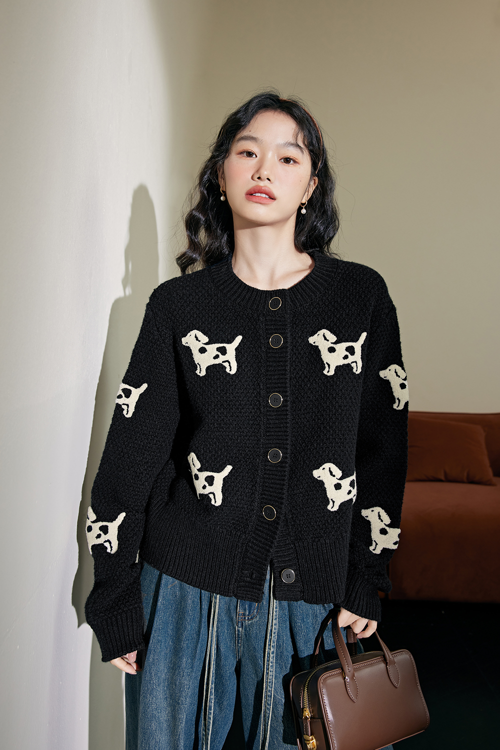 Puppy Cardigan Sweater