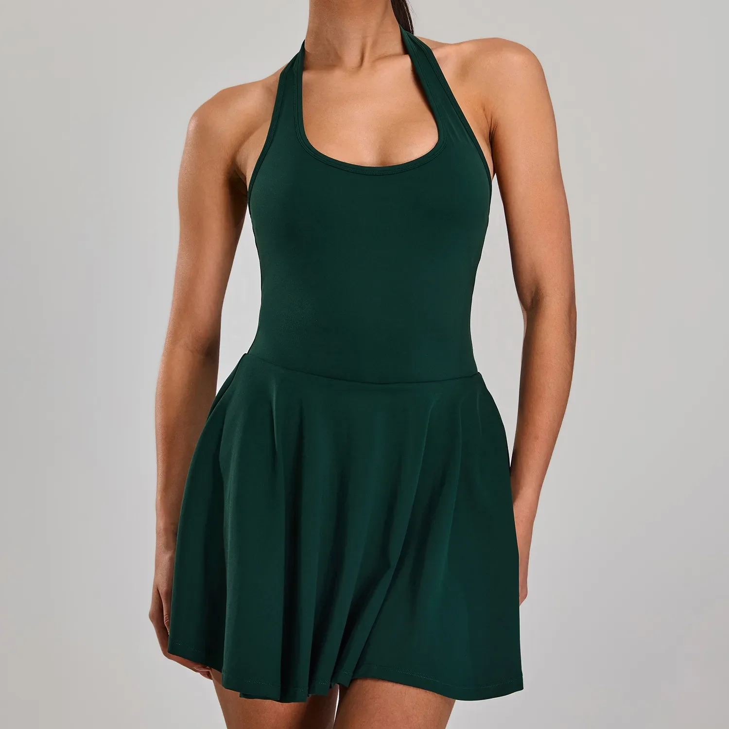 Backless Tennis Dress Bulit in Shorts