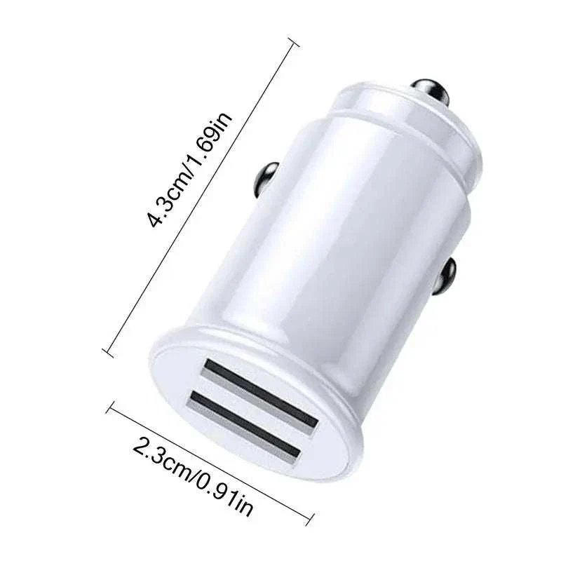 Dual USB Fast Car Charger 3.1A Compact Adapter