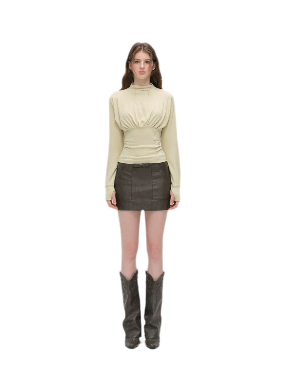 Textured Bow Mini Skirt