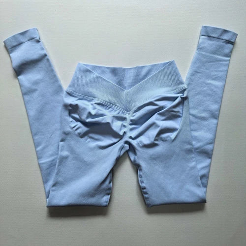 Seamless V Back Waist Butt Lifting Workout Leggings