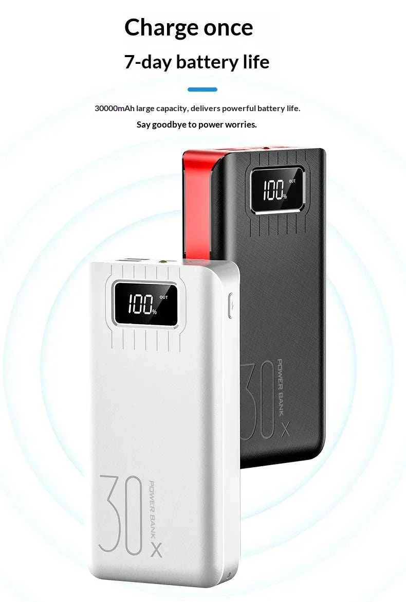 30000mAh Ultra-High Capacity Fast Charge Power Bank