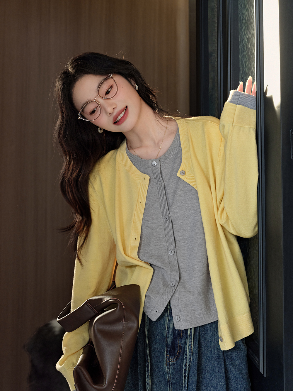 Fake Two-piece Cardigan