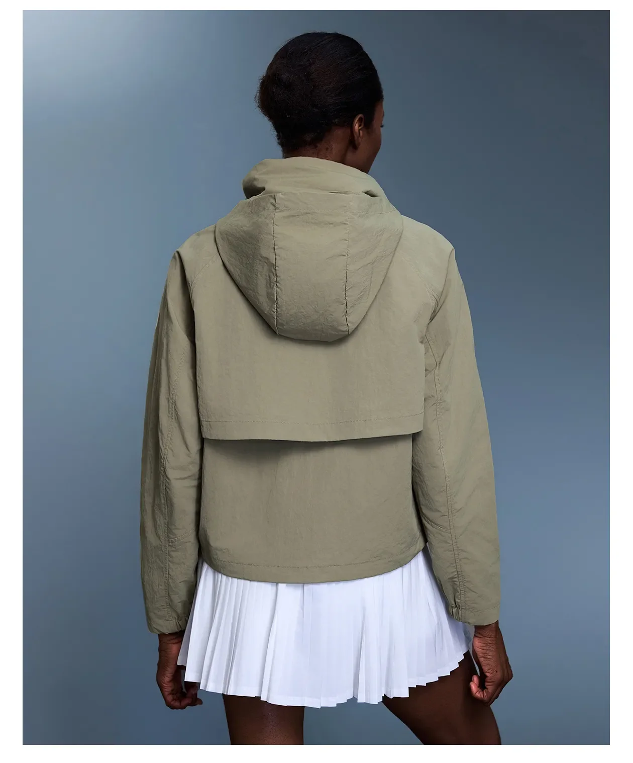 Outdoor Windbreaker with Storable Hooded Jacket For Women 2pc