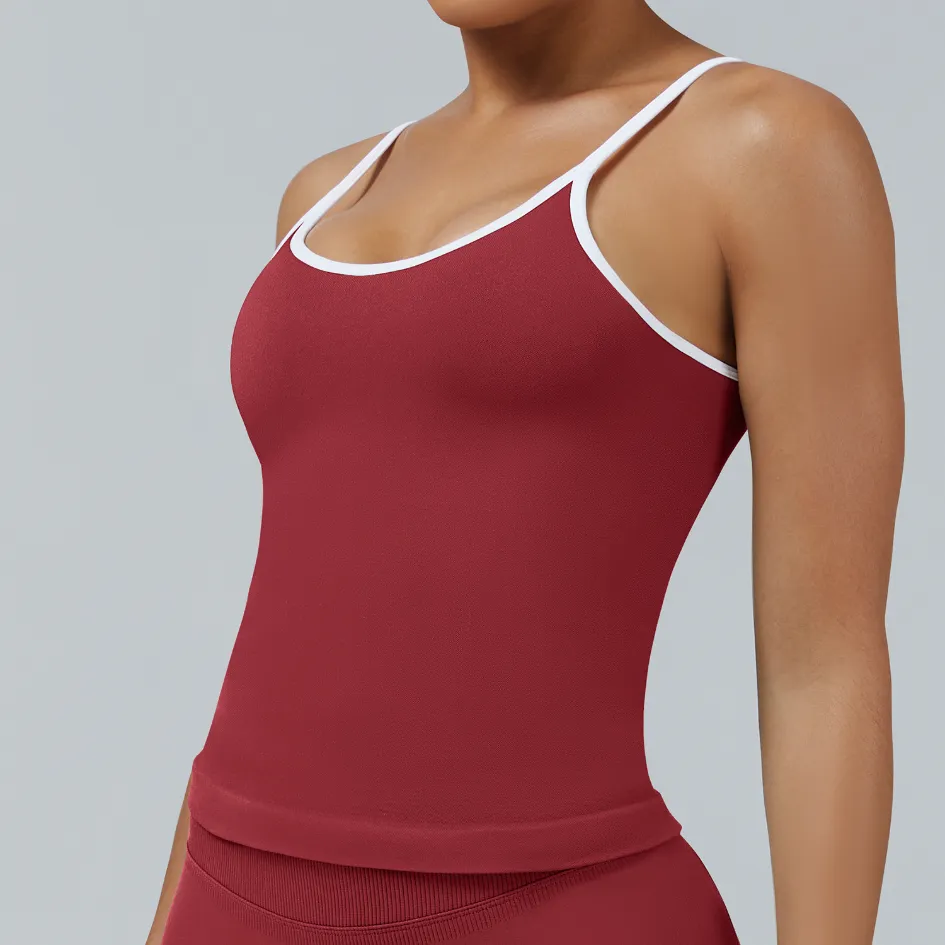 Seamless Tight Color Block Sports Tank Top