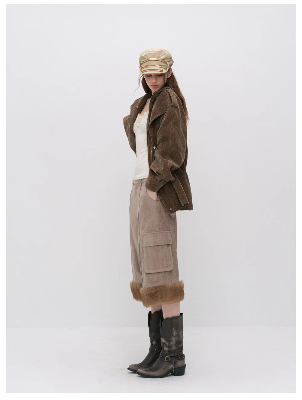 Chenille Cinched Down Jacket