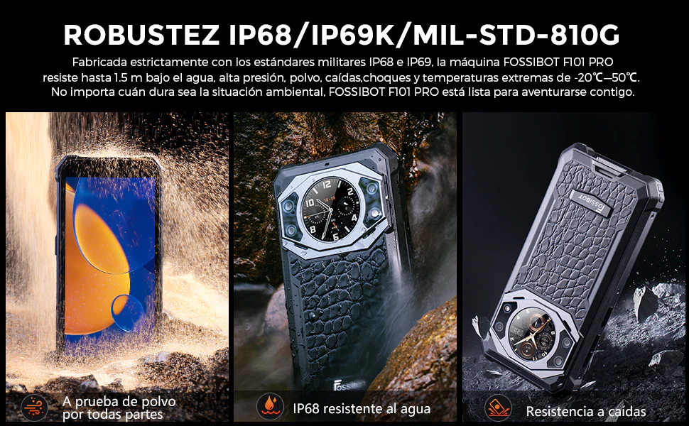 Celular Móvil Fossibot F101 Pro Doble Sim 8gb Ram + 128gb Rom 10600 Mah leather cover