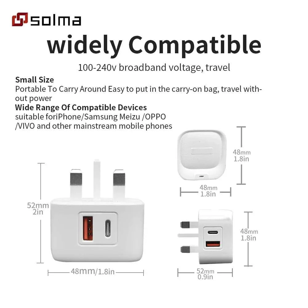 PD + USB Fast Charging Wall Adapter