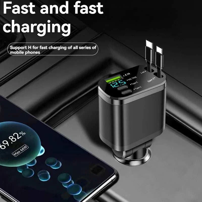 5-in-1 Retractable Fast Car Charger