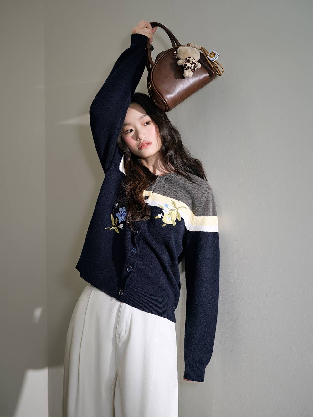 Embroidered Cardigan Sweater