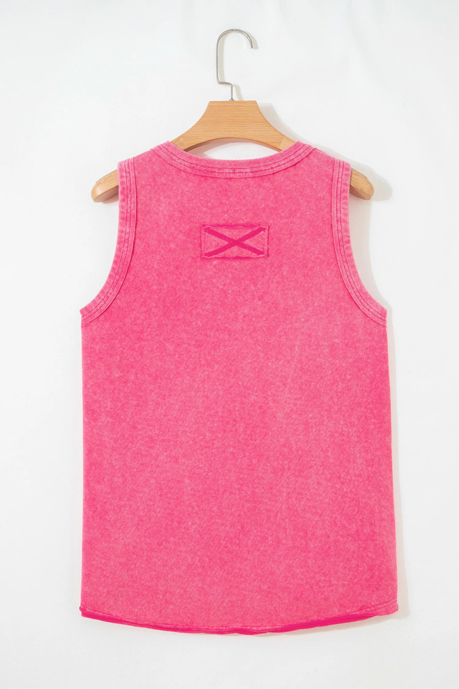 Summer Rose Red Mineral Wash V Neck Tank Top