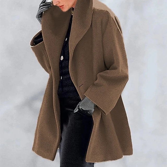 Faux Warm Women's Buttons Comfortable Fur Furs Coat