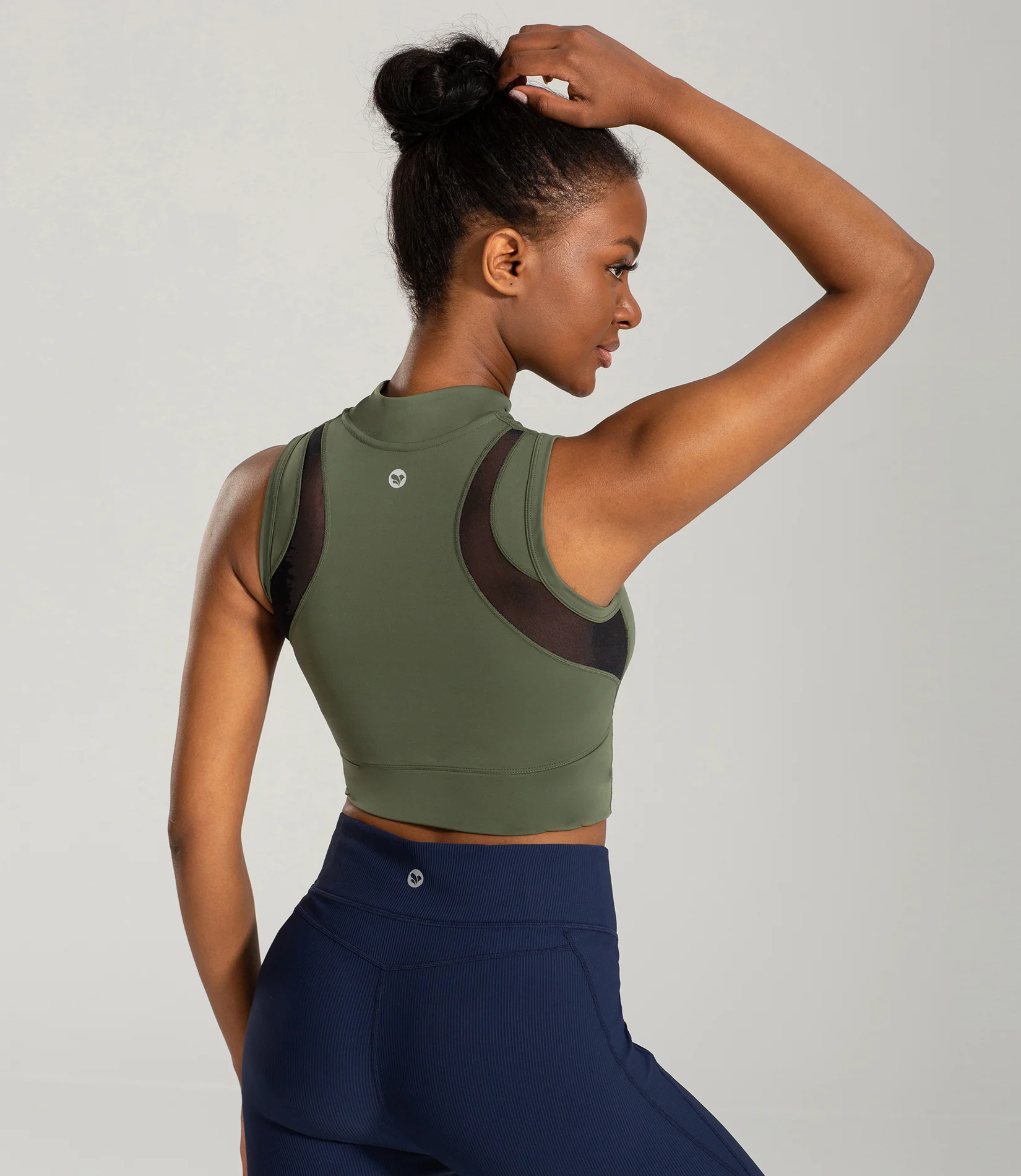 Half-Zip Stand-up Collar Crop Tank