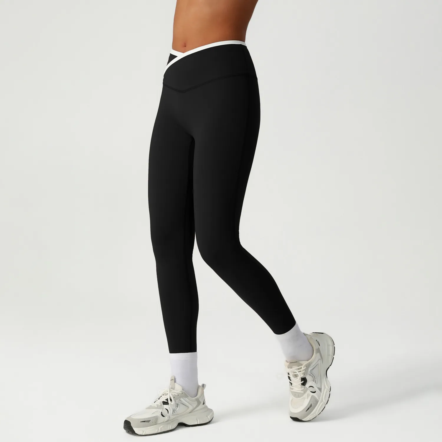 Nude Tight Cross High Waist Yoga Pants