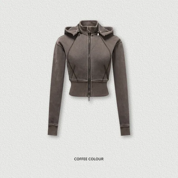 Retro Removable Hooded Jacket for Women