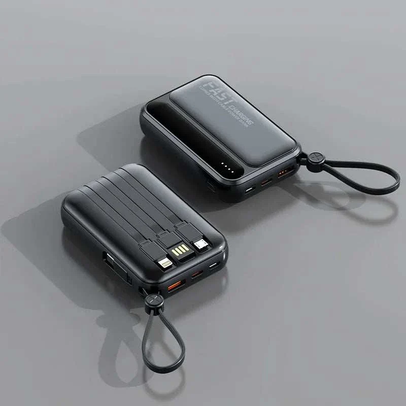 DIEZONG 10000mAh/20000mAh Power Bank with Built-In Cables & Digital Display