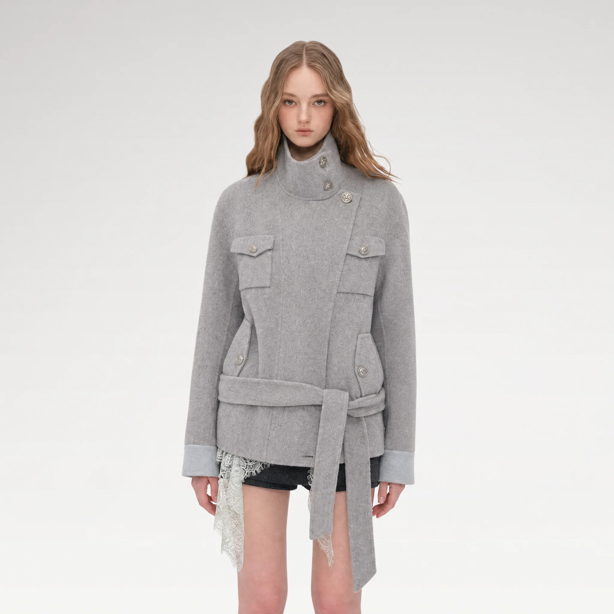 Heavyweight Contrast Wool Coat