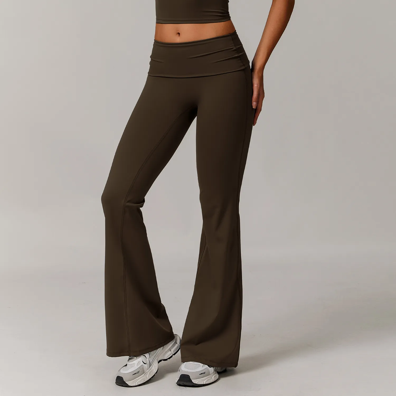 Recycled Folded Waist Yoga Flared Pants