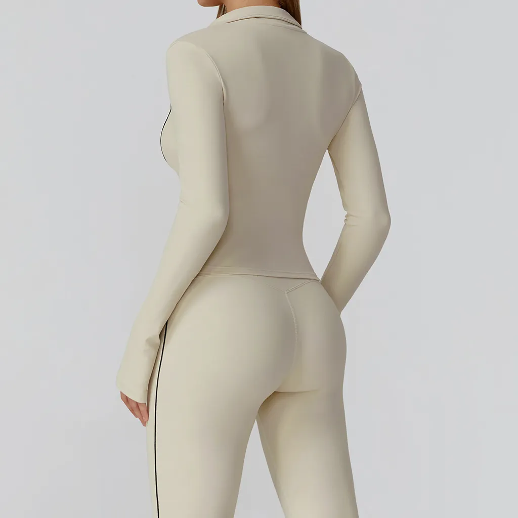 Contrast Color Slim Yoga Jacket