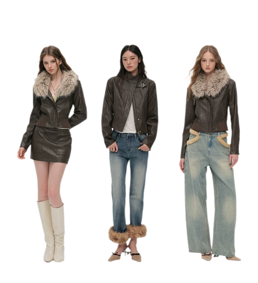 Textured Cropped PU Jacket